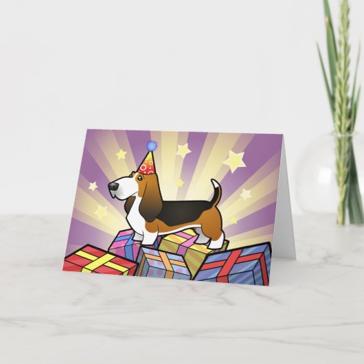 Verjaardag Basset Hound Kaart (Voorkant)