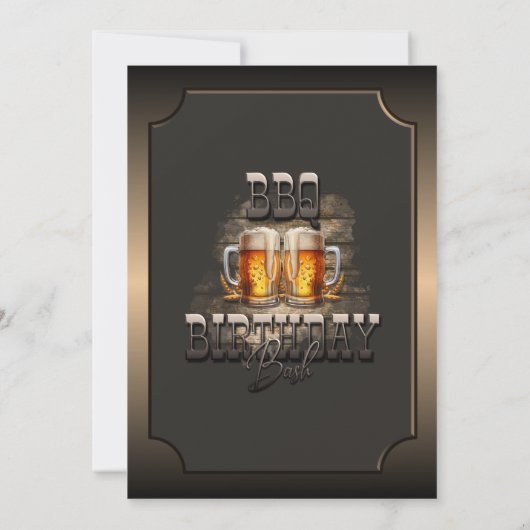 Verjaardag BBQ-bieren Feestuitnodiging Kaart (Achterkant)