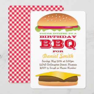 Verjaardag BBQ Cheeseburger Stack Kaart