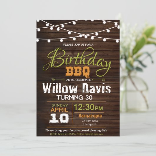 Verjaardag BBQ Kaart (Staand voorkant)