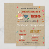 VERJAARDAG BBQ PARTY UITNODIGING | ELKE LEEFTIJD (Voorkant / Achterkant)