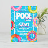 Verjaardag Bday Pool Party Kaart (Staand voorkant)