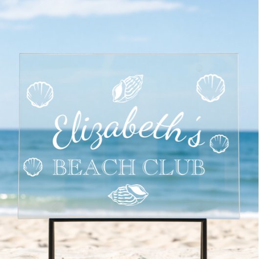 Verjaardag Beach Club Acryl Bord