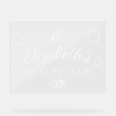 Verjaardag Beach Club Acryl Bord (Voorkant)
