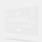 Verjaardag Beach Club Acryl Bord (Hoek)