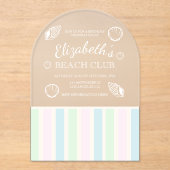 Verjaardag Beach Club Acryl Uitnodigingen (Voorkant)