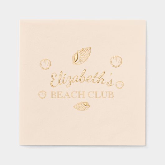 Verjaardag Beach Club Folie Servetten (Voorkant)