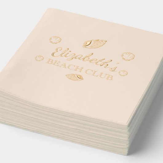 Verjaardag Beach Club Folie Servetten (Detail)
