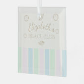 Verjaardag Beach Club Glas Ornament (Voorkant links)
