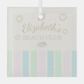 Verjaardag Beach Club Glas Ornament (Voorkant)