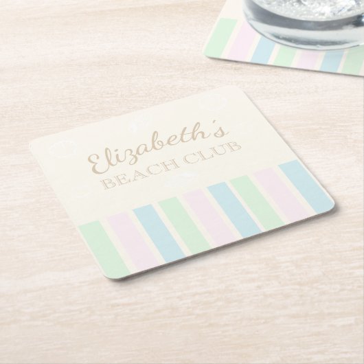 Verjaardag Beach Club Kartonnen Onderzetters (Schuin)