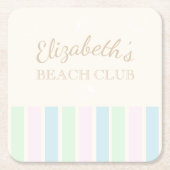 Verjaardag Beach Club Kartonnen Onderzetters (Voorkant)