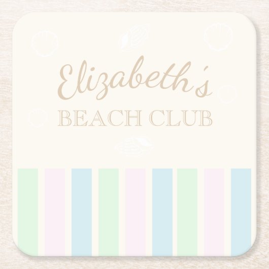 Verjaardag Beach Club Kartonnen Onderzetters (Voorkant)