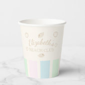 Verjaardag Beach Club Papieren Bekers (Voorkant)