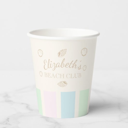 Verjaardag Beach Club Papieren Bekers (Voorkant)