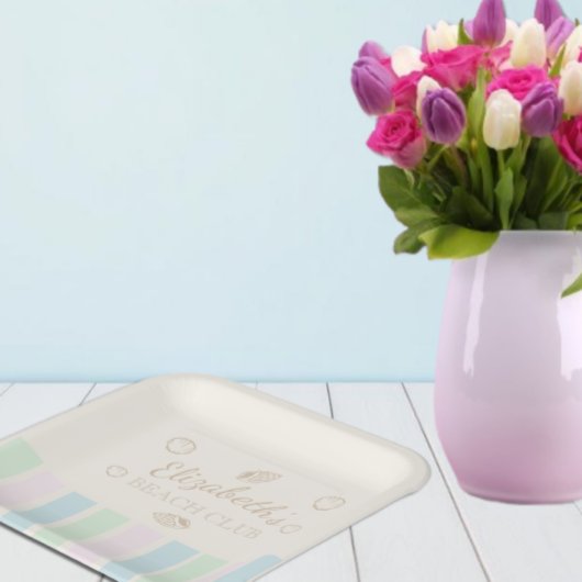 Verjaardag Beach Club Papieren Bordje