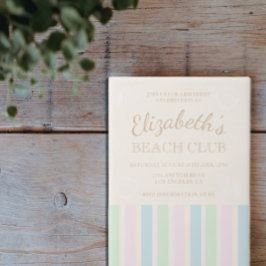 Verjaardag Beach Club Vellum Uitnodigingen