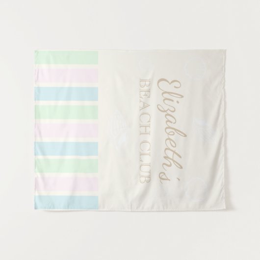 Verjaardag Beach Club Wandkleed (Voorkant (horizontaal))