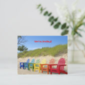 Verjaardag Beach Party Kaart (Staand voorkant)