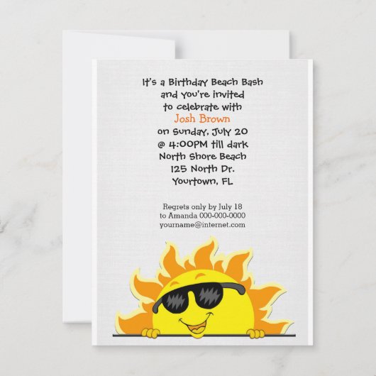 Verjaardag Beach Party Kaart (Achterkant)
