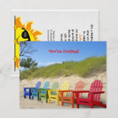 Verjaardag Beach Party Kaart (Voorkant / Achterkant)