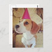 Verjaardag Beagle briefkaart (Voorkant / Achterkant)