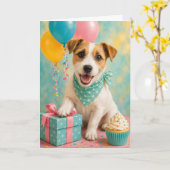 Verjaardag Beagle Kaart (Gele Bloem)