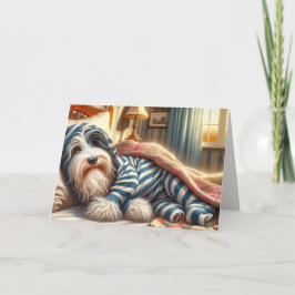 Verjaardag Bearded Collie Dragen pyjama Kaart