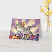 Verjaardag Bearded Dragon / Rankin Dragon Kaart (Gele Bloem)