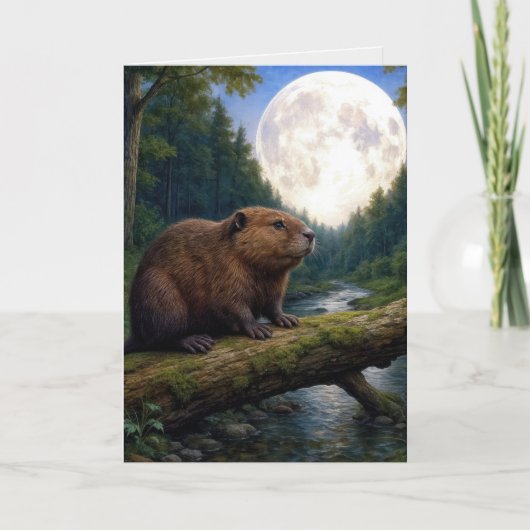 Verjaardag Beaver Maan Kaart (Voorkant)