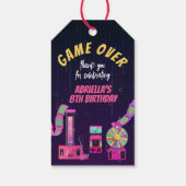 Verjaardag bedanken voor gamen en arcade cadeaulabel (Achterkant)