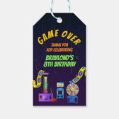 Verjaardag bedanken voor gamen en arcade cadeaulabel (Voorkant)
