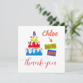 Verjaardag bedankkaart met naam en leeftijd (Staand voorkant)