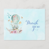 Verjaardag Bedankt Bunny Rijden in een ballon Briefkaart (Voorkant)