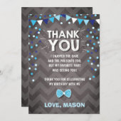 Verjaardag Bedankt Card Boy One Navy Blue Bowtie Kaart (Voorkant / Achterkant)