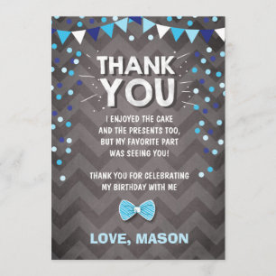 Verjaardag Bedankt Card Boy One Navy Blue Bowtie Kaart