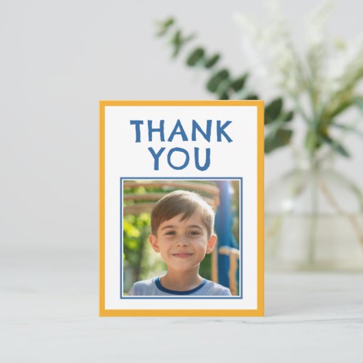 Verjaardag Bedankt Kinder foto Briefkaart (Staand voorkant)