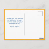 Verjaardag Bedankt Kinder foto Briefkaart (Achterkant)