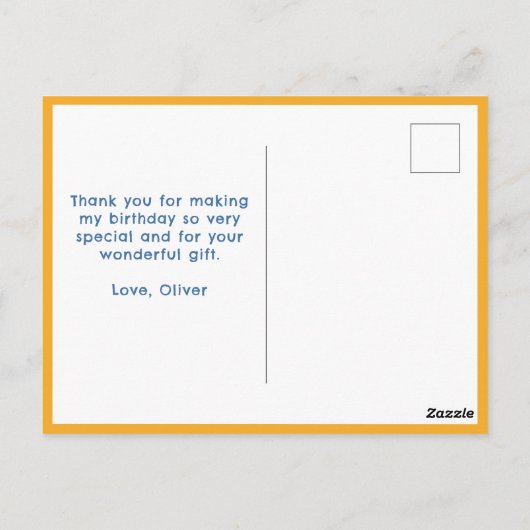 Verjaardag Bedankt Kinder foto Briefkaart (Achterkant)