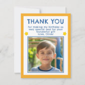 Verjaardag Bedankt Kinderen Fotokaart (Voorkant)