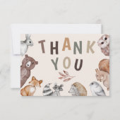 Verjaardag Bedankt met Fantasievolle Bosdieren (Voorkant)