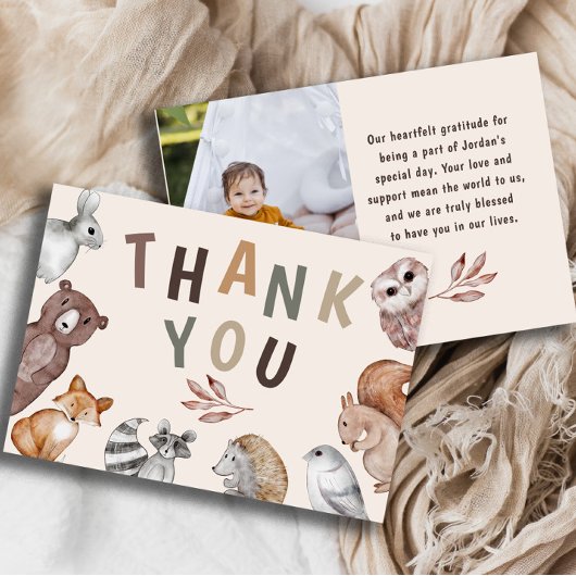 Verjaardag Bedankt met Fantasievolle Bosdieren