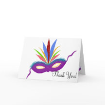 Verjaardag Bedankt Paarse Mardi Gras Masker