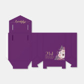 Verjaardag Bedankt Roze Bloemen Paarse gunstboxen Bedankdoosjes (Uitgevouwen)