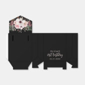 Verjaardag Bedankt Roze Bloemen Zwarte Favoriete D Bedankdoosjes (Uitgevouwen)