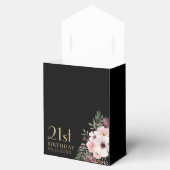 Verjaardag Bedankt Roze Bloemen Zwarte Favoriete D Bedankdoosjes (Geopend)