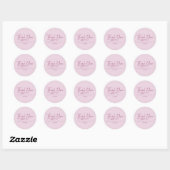Verjaardag Bedankt Roze Minimalistische Script Ronde Sticker (Vel)
