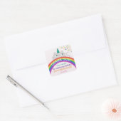 Verjaardag Bedankt Sticker Regenboog Kat Schattig (Envelop)