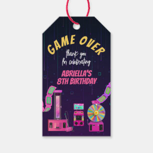 Verjaardag Bedankt voor Gamen en Arcade Cadeaulabel