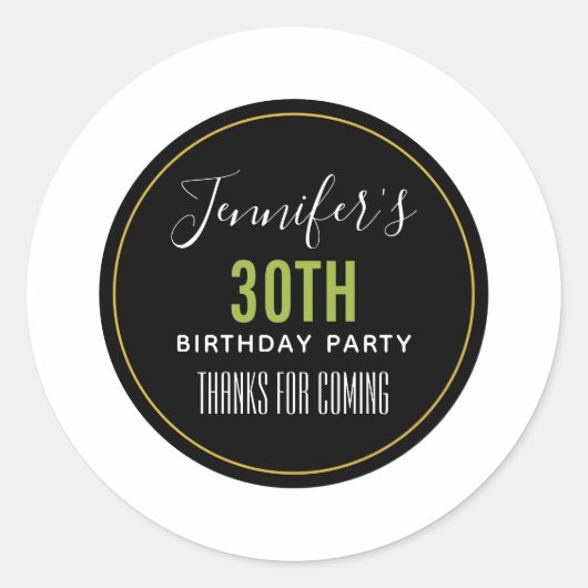Verjaardag bedankt voor komende sjabloon ronde sticker (Voorkant)